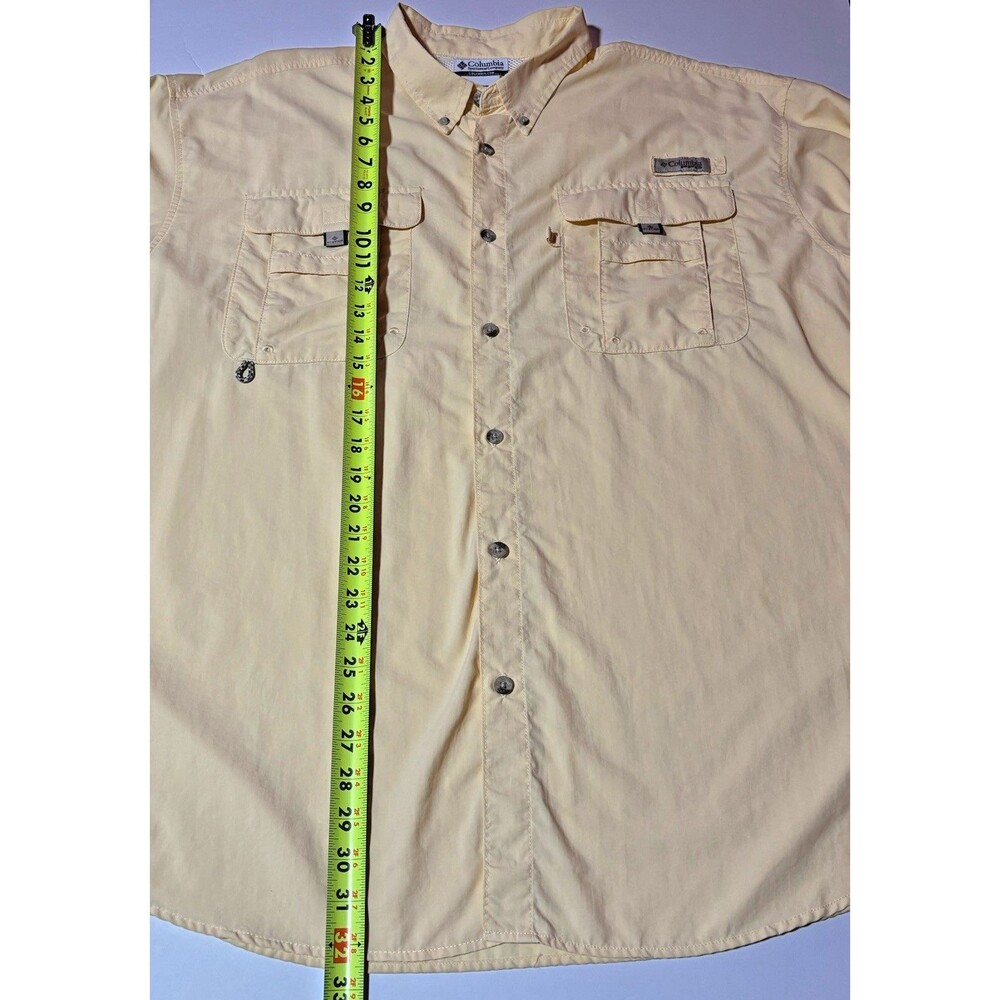 Columbia Sportswear PFG Omni Shade Shirt Men's Size XL Yellow Vented Fishing - Picture 8 of 12